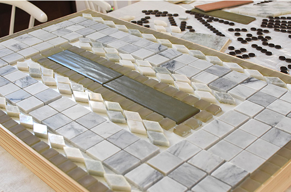 Making the mosaic tile pattern