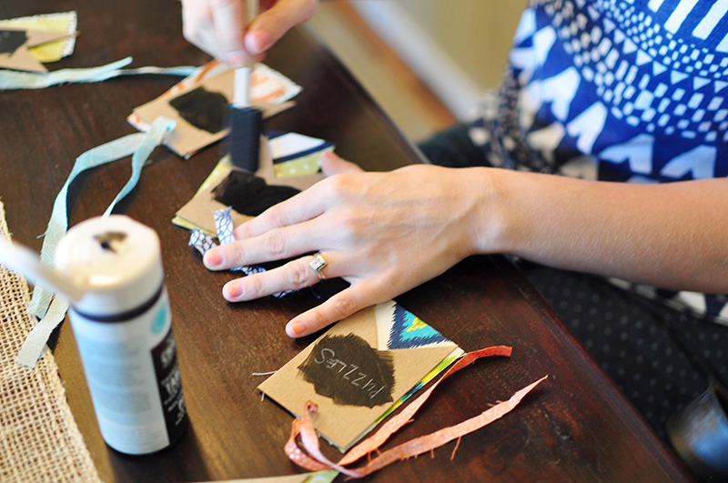 Painted chalkboard paint tags