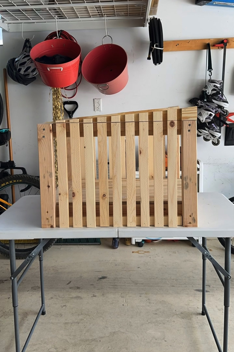 Dog house slat wall 