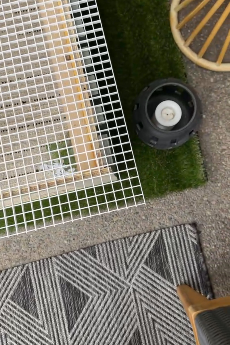 Egg Crate panel as doghouse roof