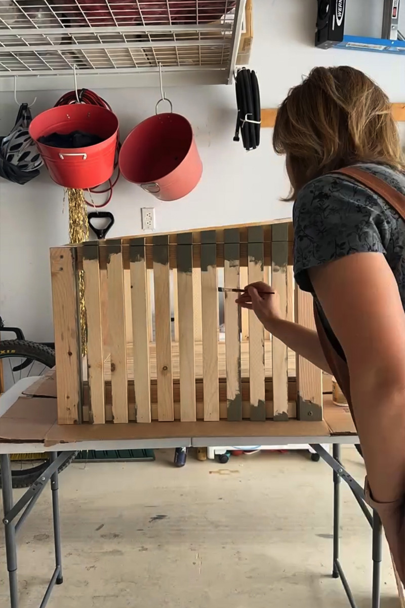 Painting Slat dog house wall