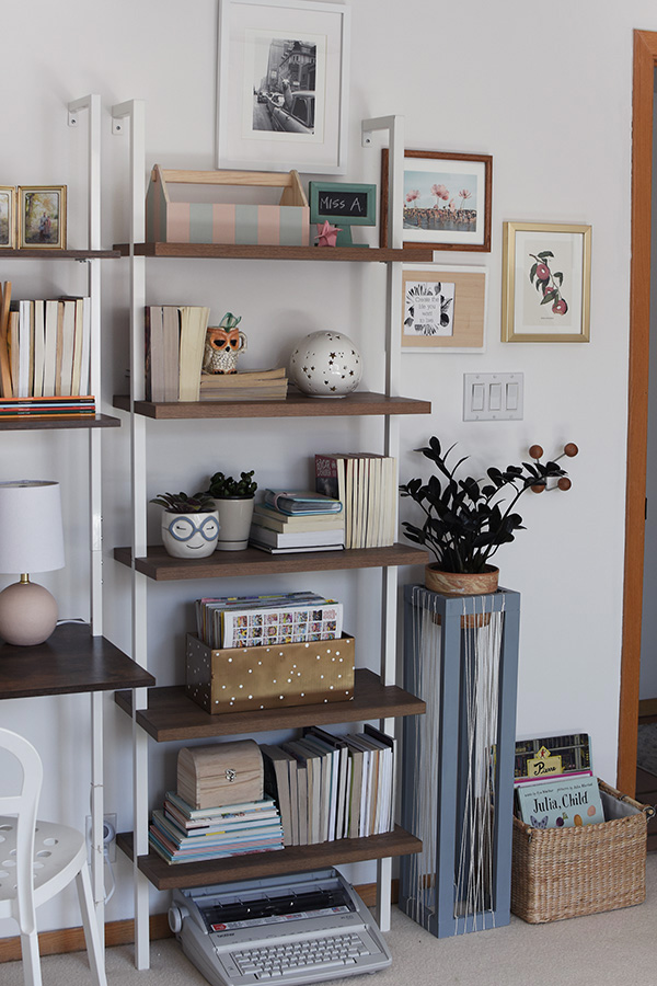 White Leaning Ladder Bookshelf