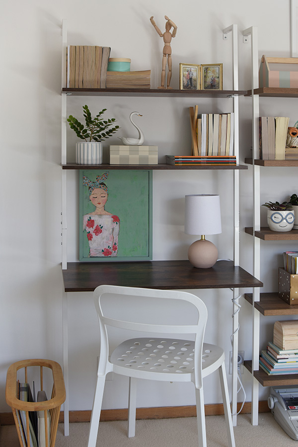 Organized Bookshelf Desk system