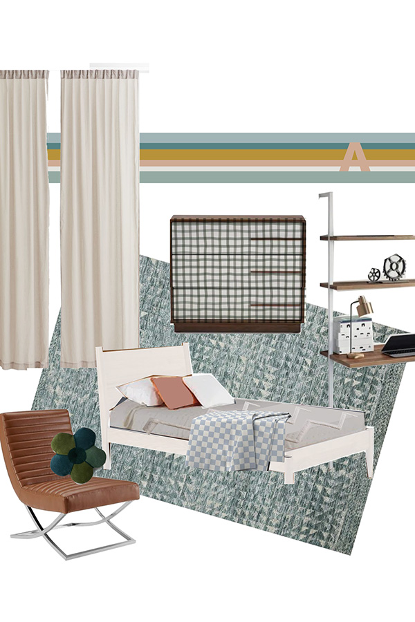 Tween Girl Modern Bedroom Accent Wall