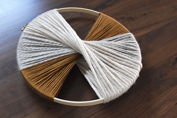 Gold and cream yarn