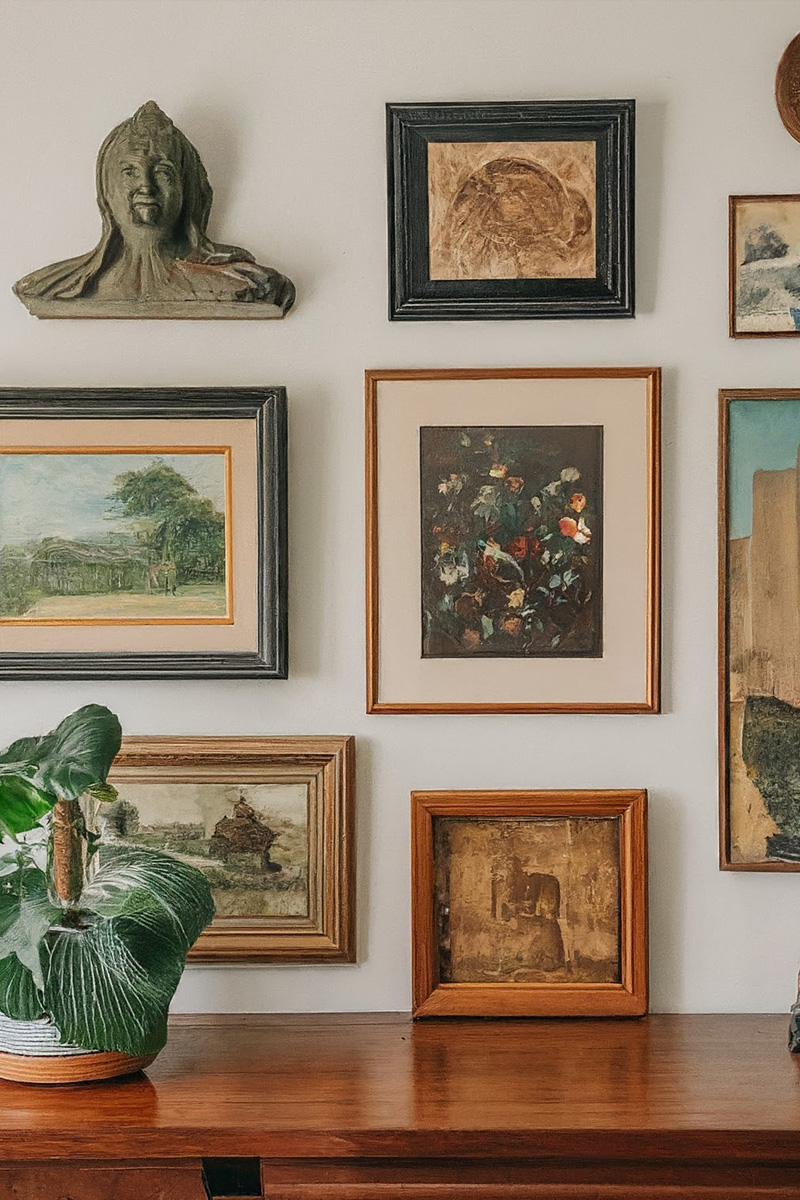 MCM gallery wall of art