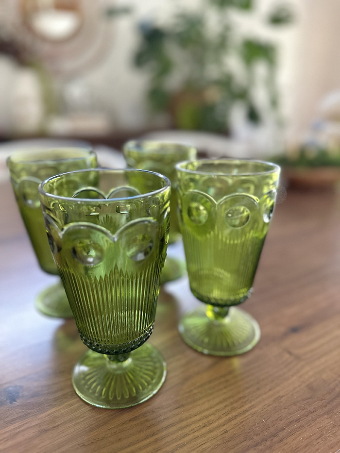 Thrifted Green Glassware