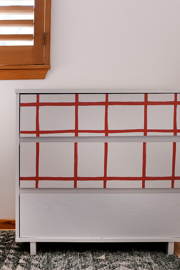 Grid Wallpaper on dresser