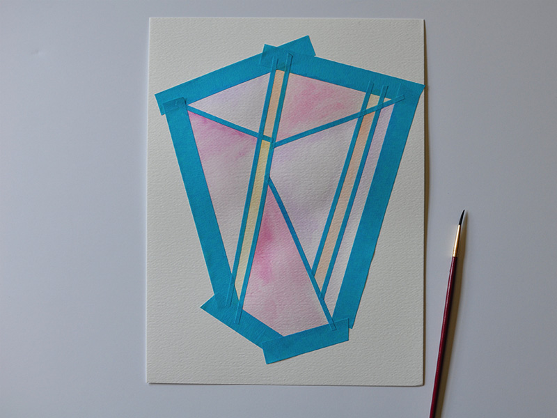 Pink watercolor gem painting
