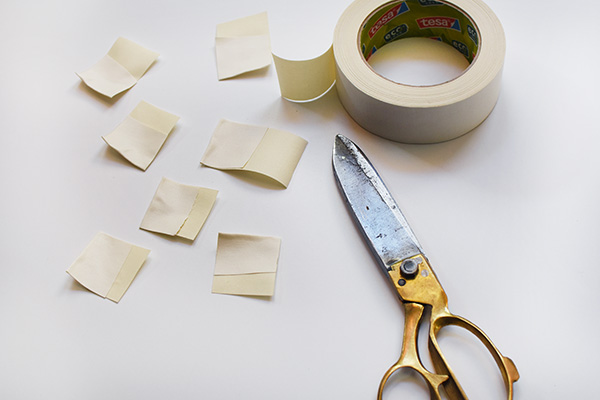 Cut white tape