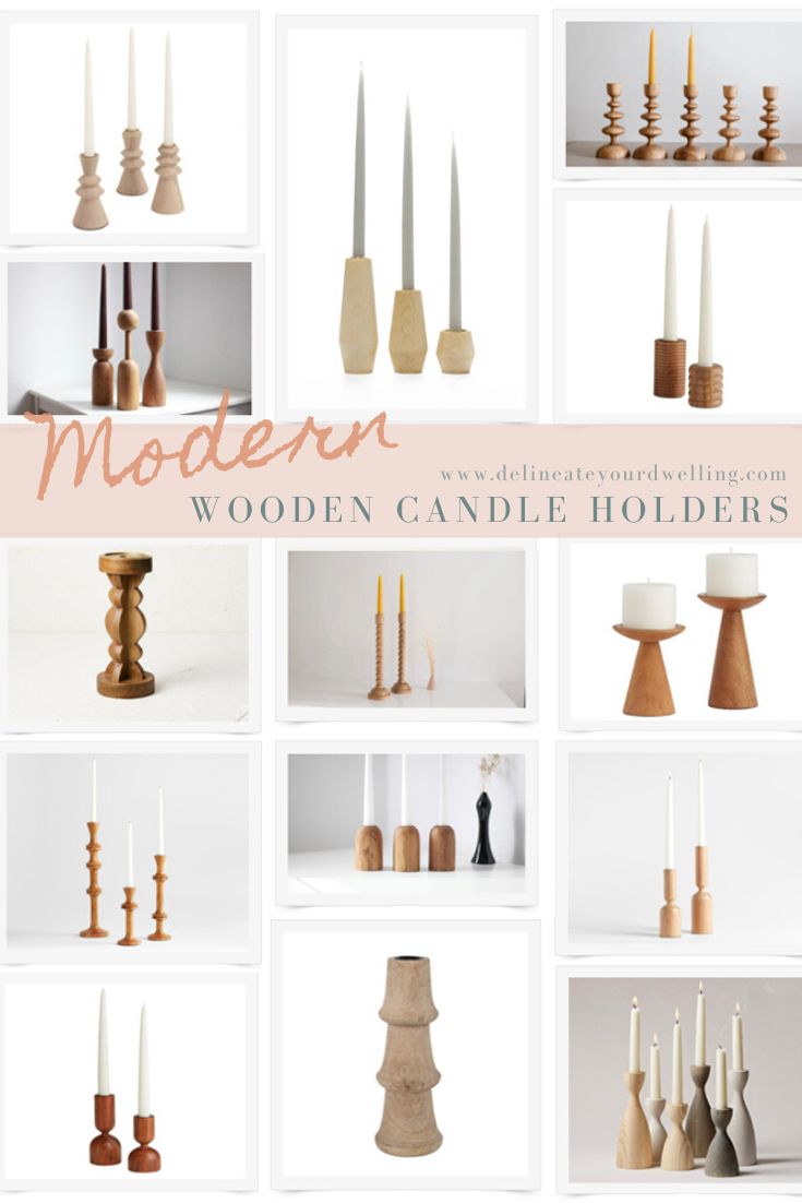 Modern Wood Candle Holders