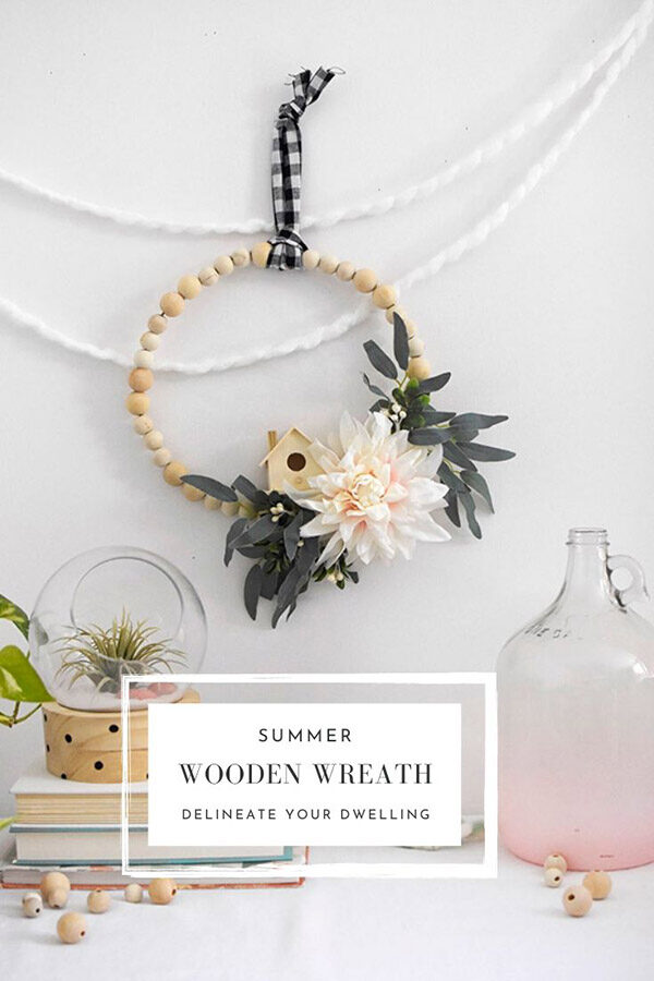 Boho Floral Wooden Wreath