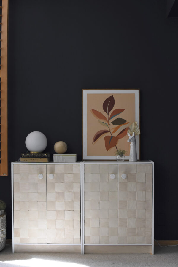 DIY Woven Wooden Office Cabinets