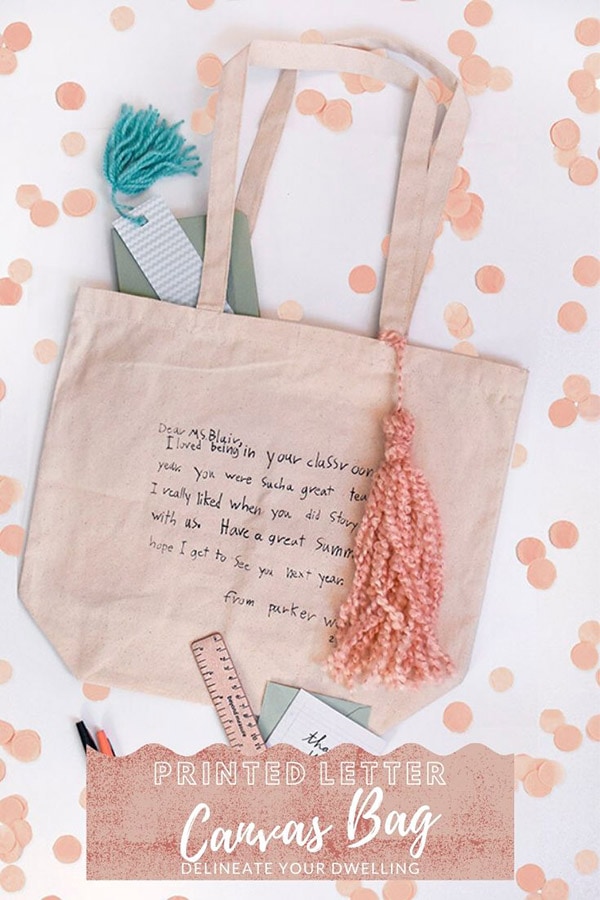 Canvas Letter Tote Bag