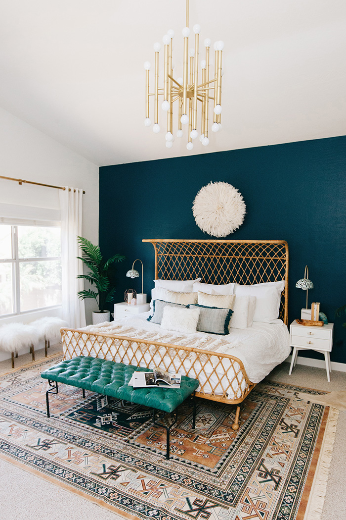 Teal Blue Boho Bedroom