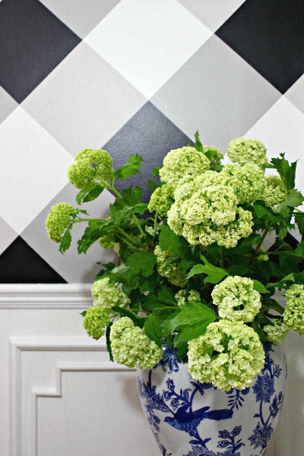 gingham wall accent