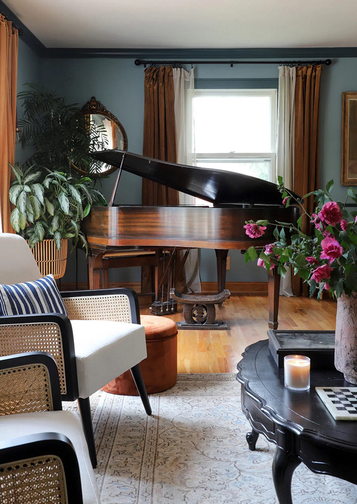 Teal Blue Family Room 