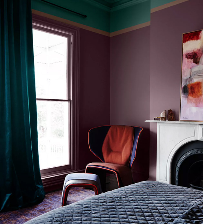 Teal and Purple bedroom